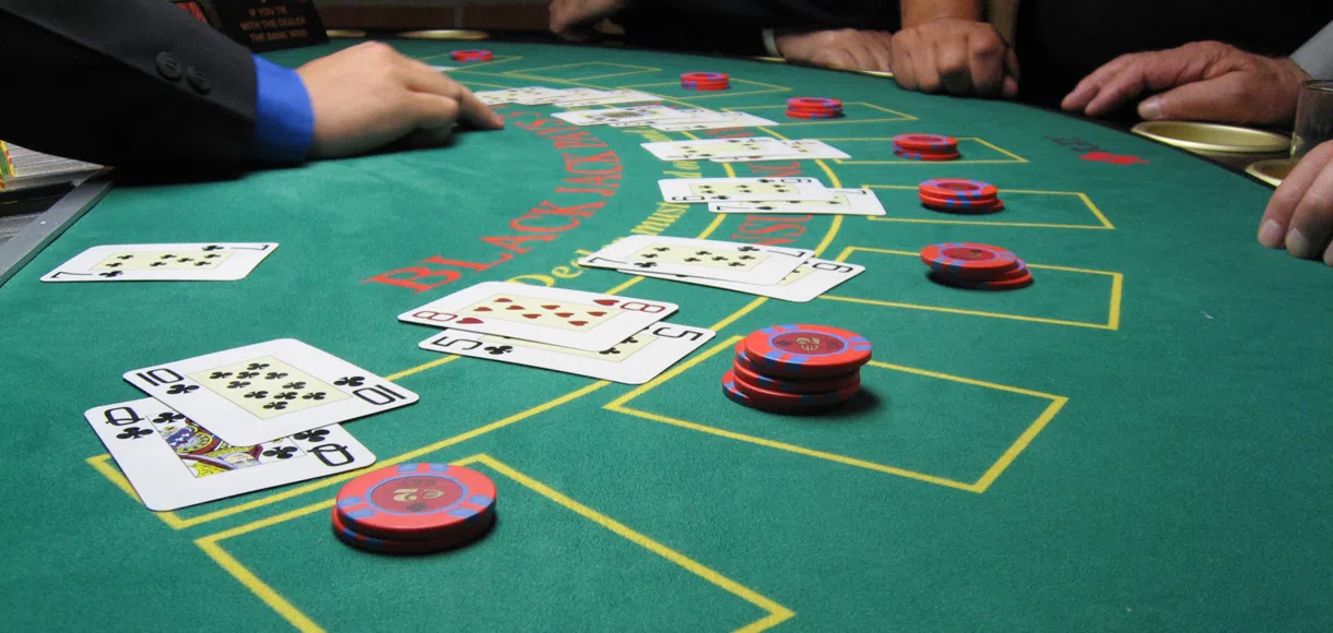 Blackjack game in progress