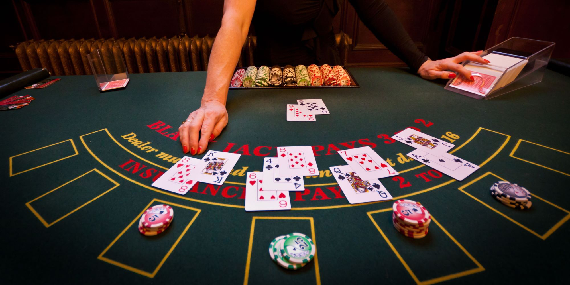 Casino chips and cards